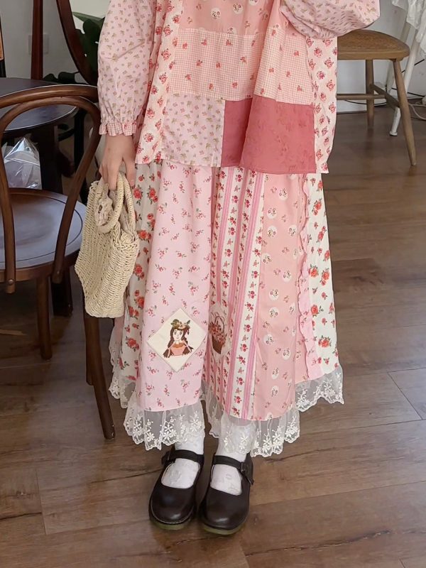 Cute Girly Patchwork Skirt